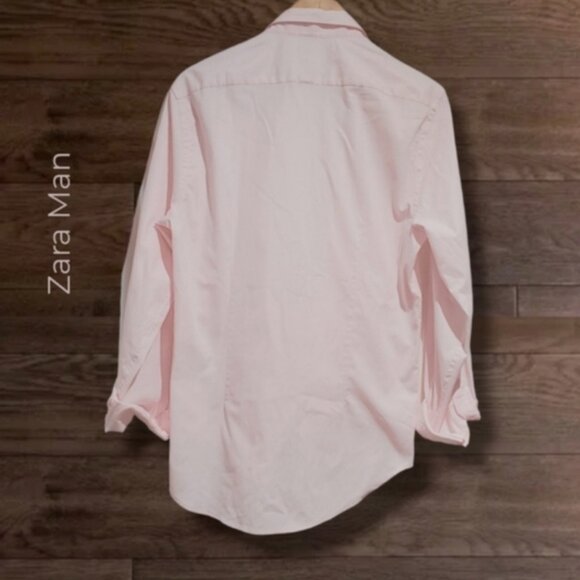 Zara Man Pale Pink Dress Shirt- L (Slim Fit) - Picture 15 of 16